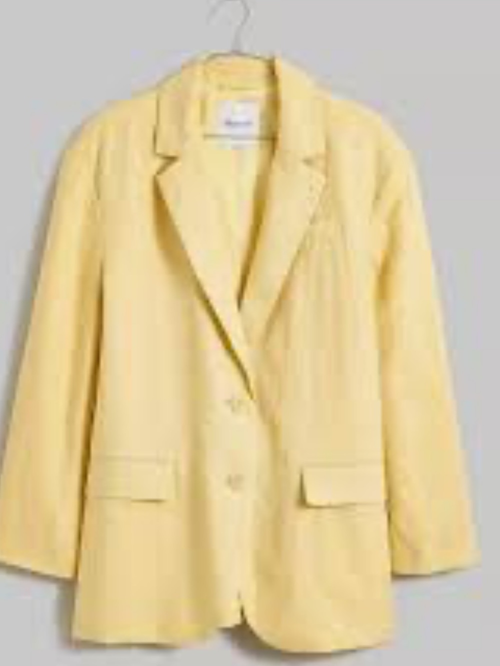 Madewell women’s Lightweight Yellow Linen Blazer Jacket size XL